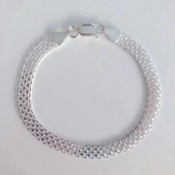 Ladies Made in Italy Solid 925 Sterling Silver Keel Chain Bracelet NWT - Picture 1 of 8